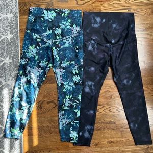 Lot of two crop length high rise old navy maternity workout leggings!